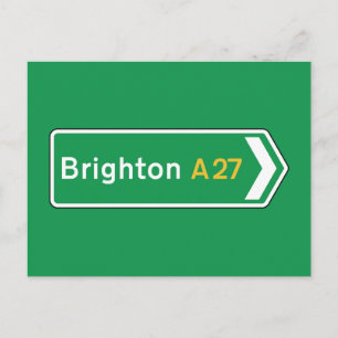 Brighton, UK Road Sign Vykort