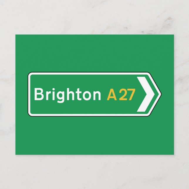 Brighton, UK Road Sign Vykort (Framsida)