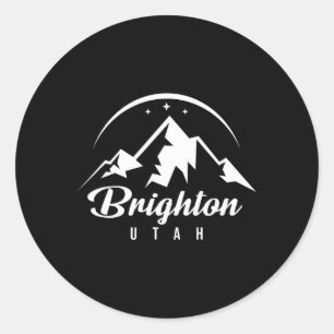 Brighton Utah Ski Resort Skiing Snowboarding Runt Klistermärke