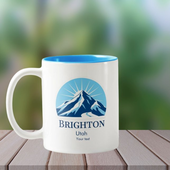 Brighton Utah skid souvenir semester  Två-Tonad Mugg (Skapare uppladdad)