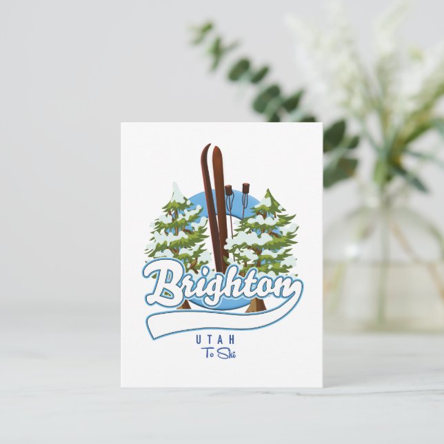 Brighton Utah skidlogo Vykort (Stående Fram)
