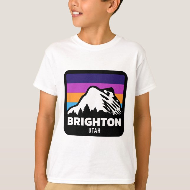 Brighton Utah Skiing Snowboarding Family Ski Resa T Shirt (Framsida)