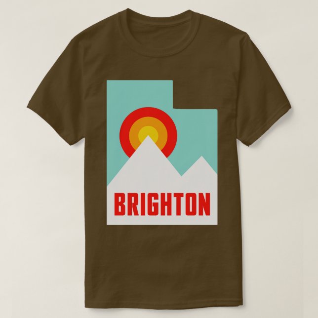 Brighton Utah State Retro Mountains T Shirt (Design framsida)