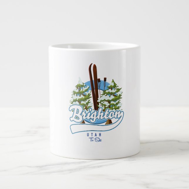 Brighton Utah to ski logotyp Jumbo Mugg (Framsidan)