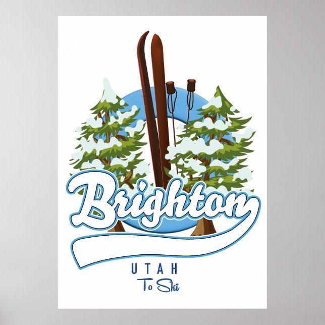 Brighton Utah to ski logotyp Poster (Framsidan)