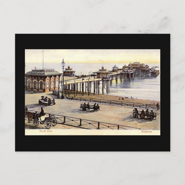 Brighton, Väster Pier, Gammalt vykort (Framsida)
