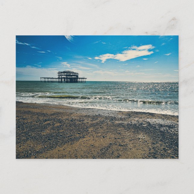 Brighton Väster Pier Postcard - Kustfotografi Helg Vykort (Framsida)