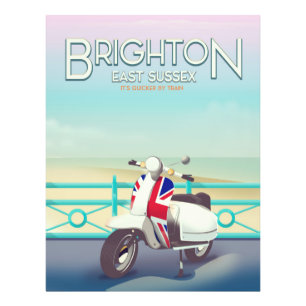 Brighton Vintage union jack scooter resemålning af Fototryck
