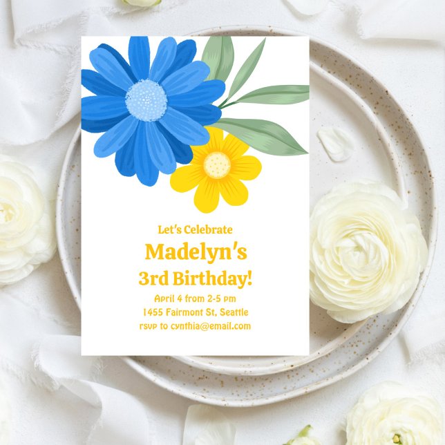 BrightStor Daisy Power Birthday Inbjudningar (Skapare uppladdad)