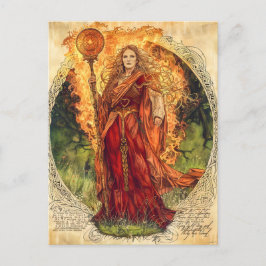 Brigid Celtic Goddess Fire and Healing Vykort