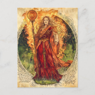 Brigid Celtic Goddess Fire and Healing Vykort