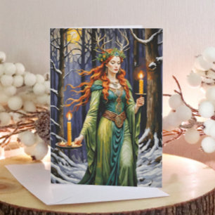 Brigid Imbolc Candlemas Forest Celtic Wiccan Helgkort