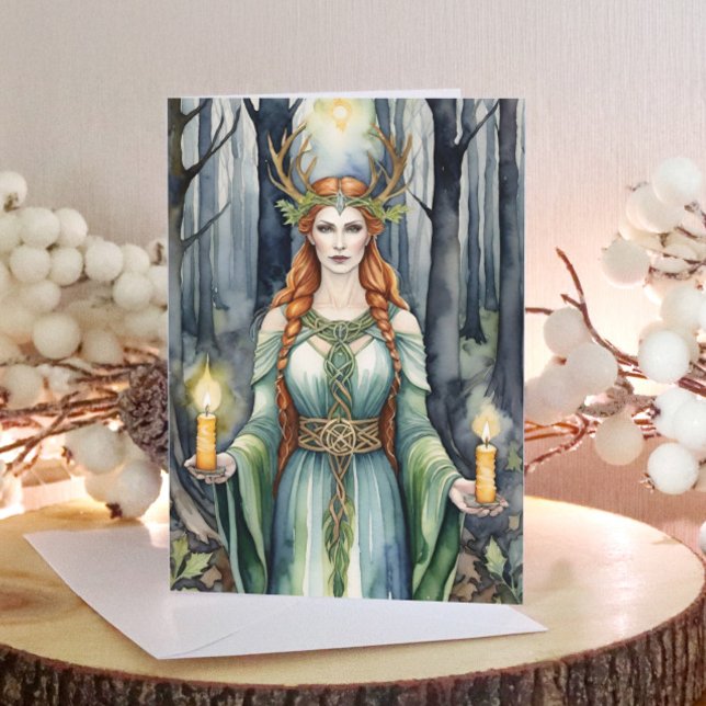Brigid Imbolc Candlemas Forest Celtic Wiccan Helgkort (Brigid Imbolc Candlemas Forest Celtic Wiccan Holiday Card)