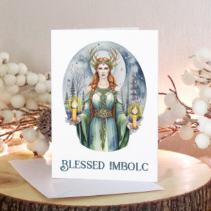 Brigid Imbolc Candlemas Forest Celtic Wiccan Helgkort
