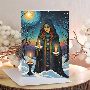 Brigid Imbolc Candlemas Forest Celtic Wiccan Helgkort
