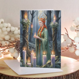 Brigid Imbolc Candlemas Forest Celtic Wiccan Helgkort