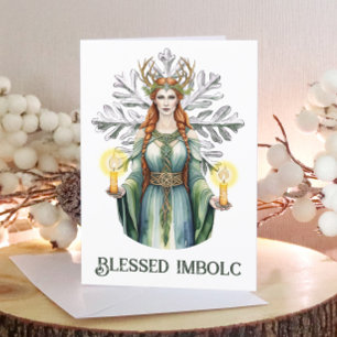 Brigid Imbolc Candlemas Snowflake Celtic Wiccan Helgkort