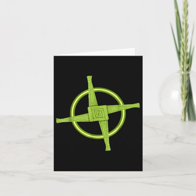 Brigid's Cross Pagan Kristna Irländska Tröjor St P Kort (Framsida)