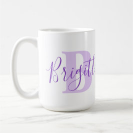 Brigitte namn betyder monogram B lila text Kaffemugg