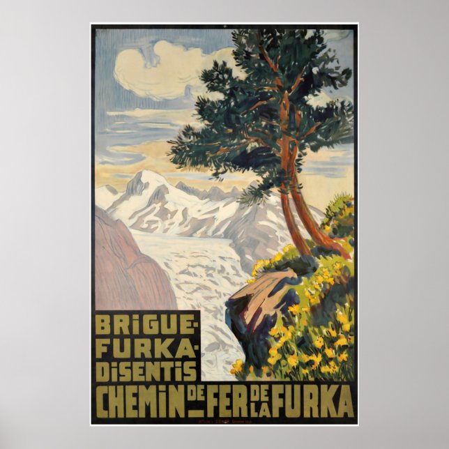 Brigue-Furka-Disentis, Chemin de Fer de la Furka Poster (Framsidan)