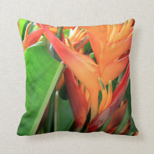 Briljande tropisk Heliconia-Blommigt Kudde