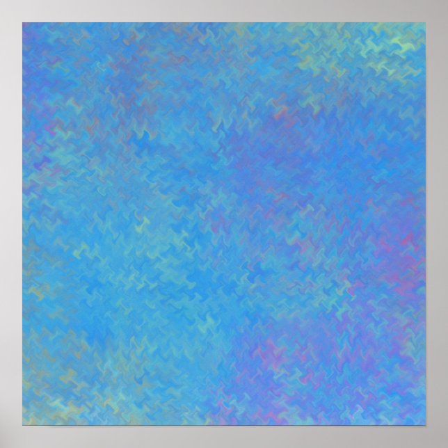 Briljant blå marmorerad konst poster (Framsidan)