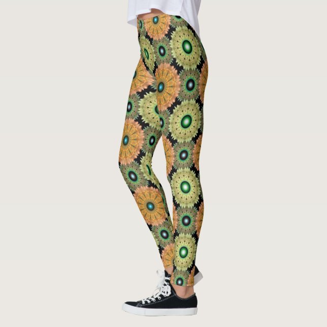 Briljant gul krullig dekoration leggings (Vänster)