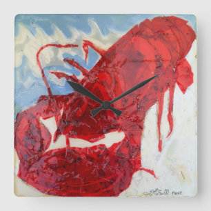 Briljant Maine Lobster Fyrkantig Klocka