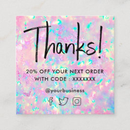 briljant opalt struktur-rabattkort fyrkantigt visitkort