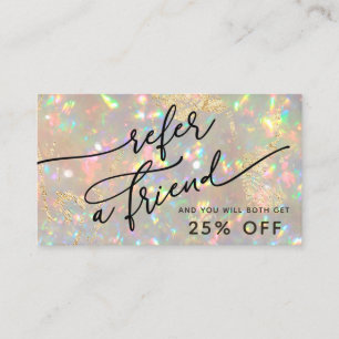 briljant referenskort för opal struktur visitkort