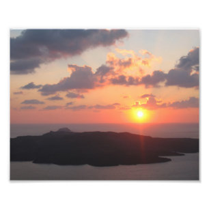 Briljant Santorini solnedgång Fototryck