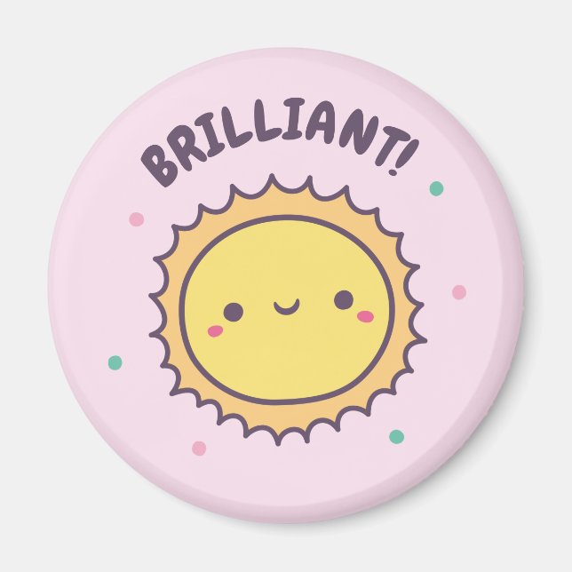 Briljant Söt Sol Barn Motiverande Magnet (Framsidan)
