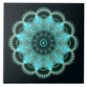 Briljant stjärnfraktal mandala kakelplatta