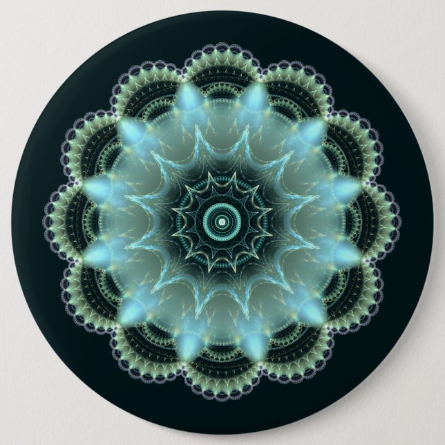 Briljant stjärnfraktal mandala knapp (Framsida)