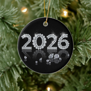 Briljanta diamanter Nyår 2026 Lyx Julgransprydnad Keramik