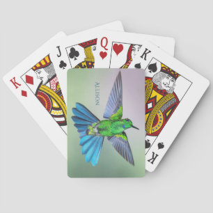 Briljantande hummingbird Personlig Namn Casinokort
