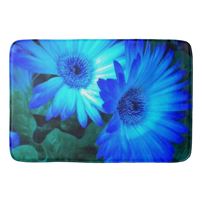 Briljantblåa Daisy Bath Mat Badrumsmatta (Framsidan)