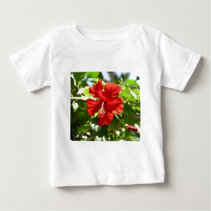 Briljantröd Hawaiiansk Hibiscus Flower Tee