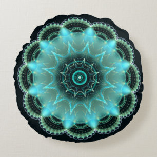 Briljantstjärna fractal mandala rund kudde