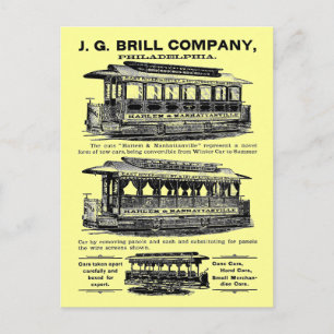 Brill Company Streetcar och Trolleys Vykort