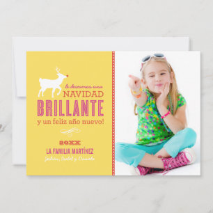 Brillante Deseos de la Navidad Tarjeta de la Foto Julkort