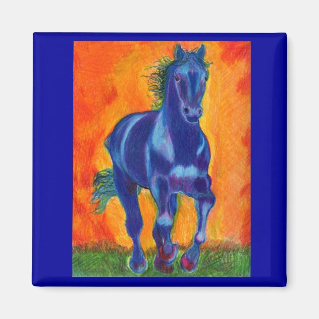 Brillian Blue Horse Magnet (Framsidan)