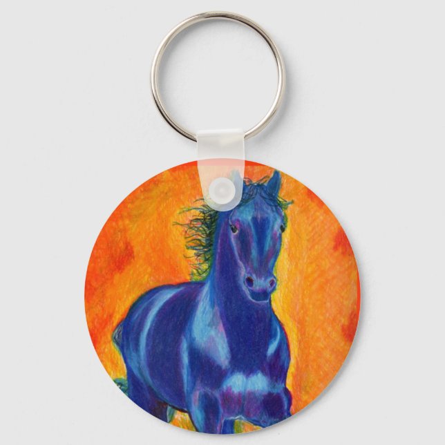 Brillian Blue Horse Nyckelring (Framsida)