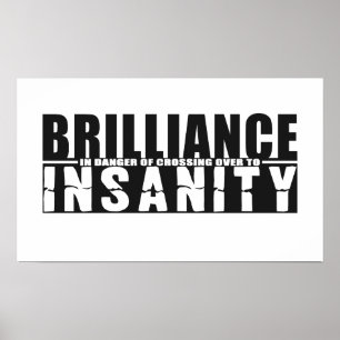BRILLIANCE VS INSANITY anpassningsbar färg poster