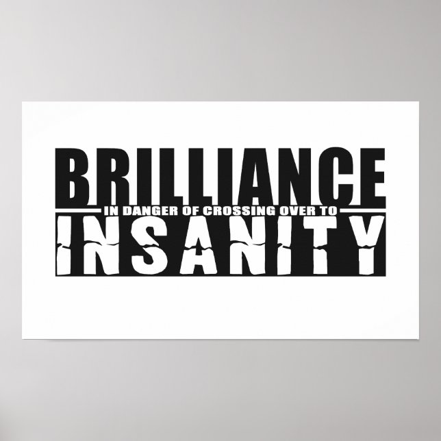 BRILLIANCE VS INSANITY anpassningsbar färg poster (Framsidan)