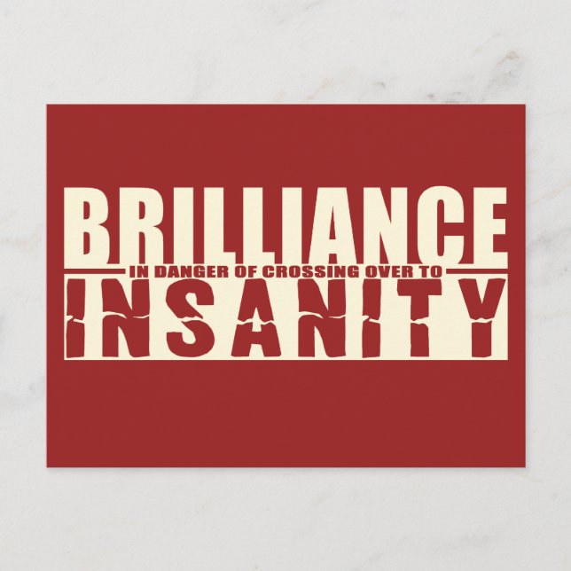 BRILLIANCE VS INSANITY anpassningsbar-vykort Vykort (Framsida)