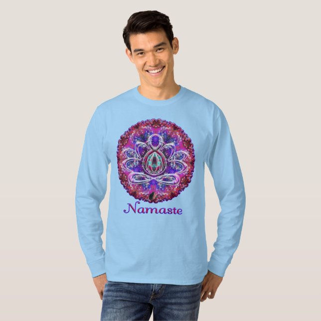 Brilliance Zen Lotus Namaste T Shirt (Hel framsida)