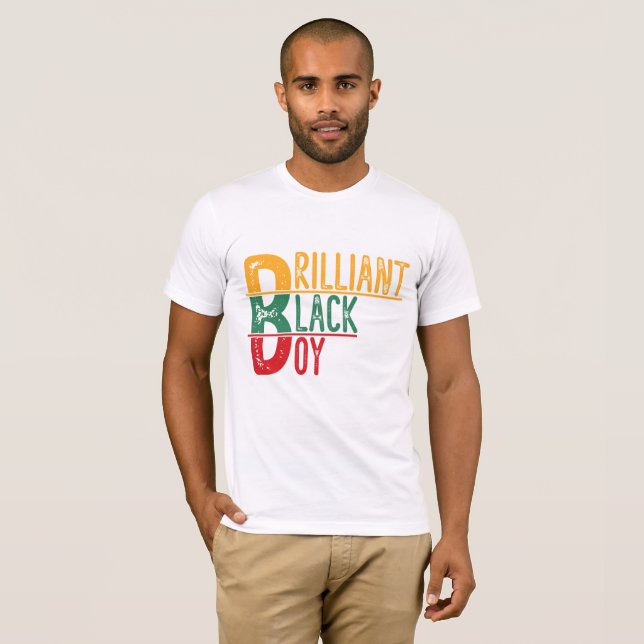 Brilliant Black Boy - Black History Month T Shirt (Hel framsida)