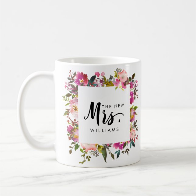Brilliant Bloom | BRÖLLOP DEN NYA MRS-TYpografin Kaffemugg (Vänster)
