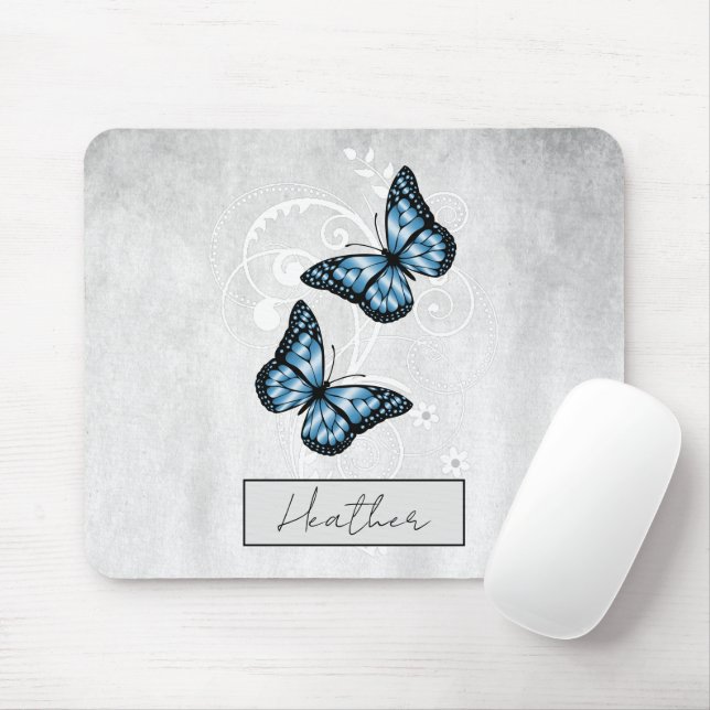 Brilliant Blue Butterflies Musmatta (Med mus)